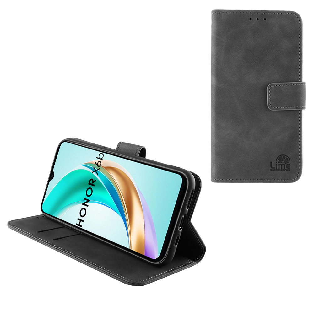 LIME ΘΗΚΗ HONOR X6B 4G 6.56" ESSENTIAL MAGNET BOOK STAND CLIP GREY