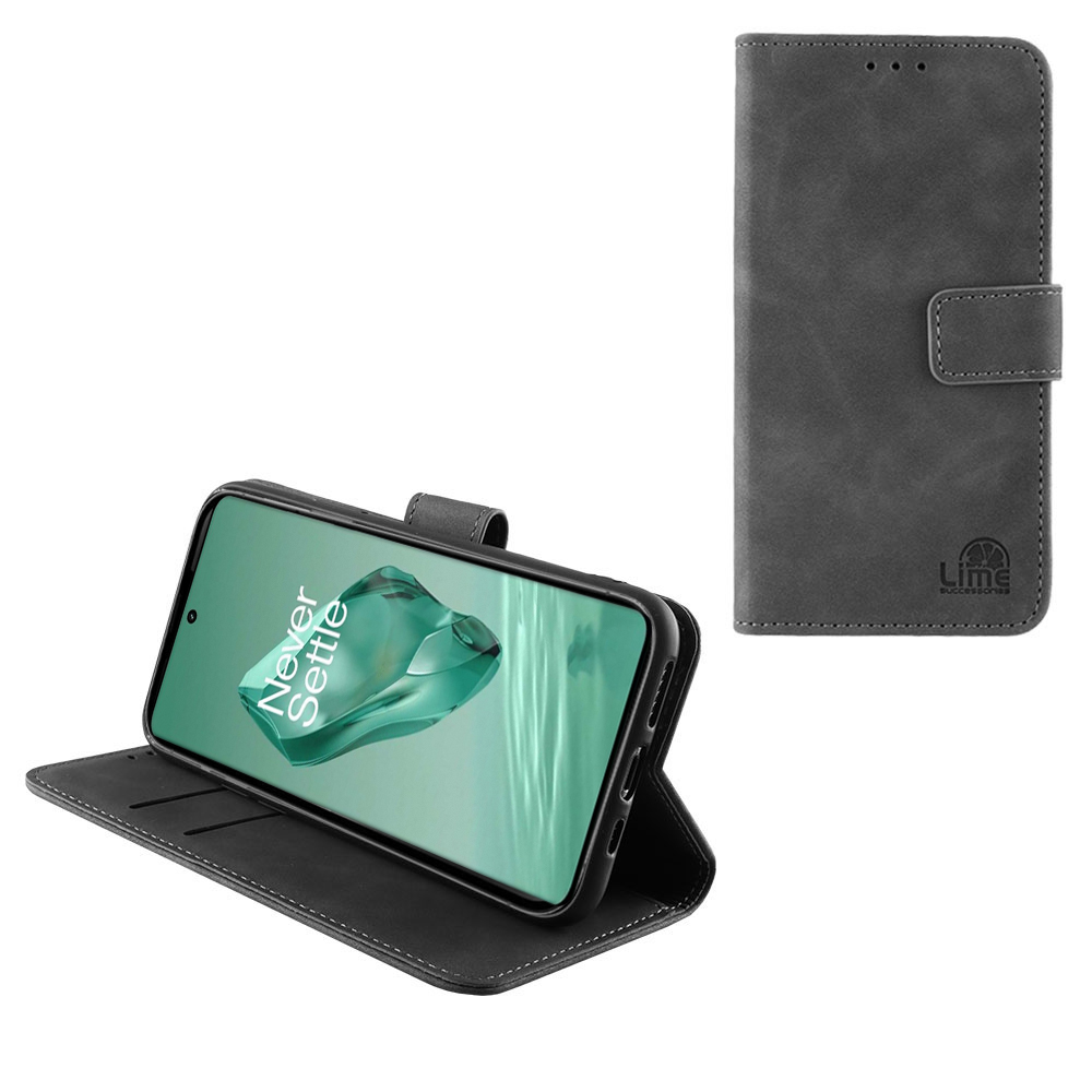 LIME ΘΗΚΗ ONEPLUS 12 5G 6.82" ESSENTIAL MAGNET BOOK STAND CLIP GREY