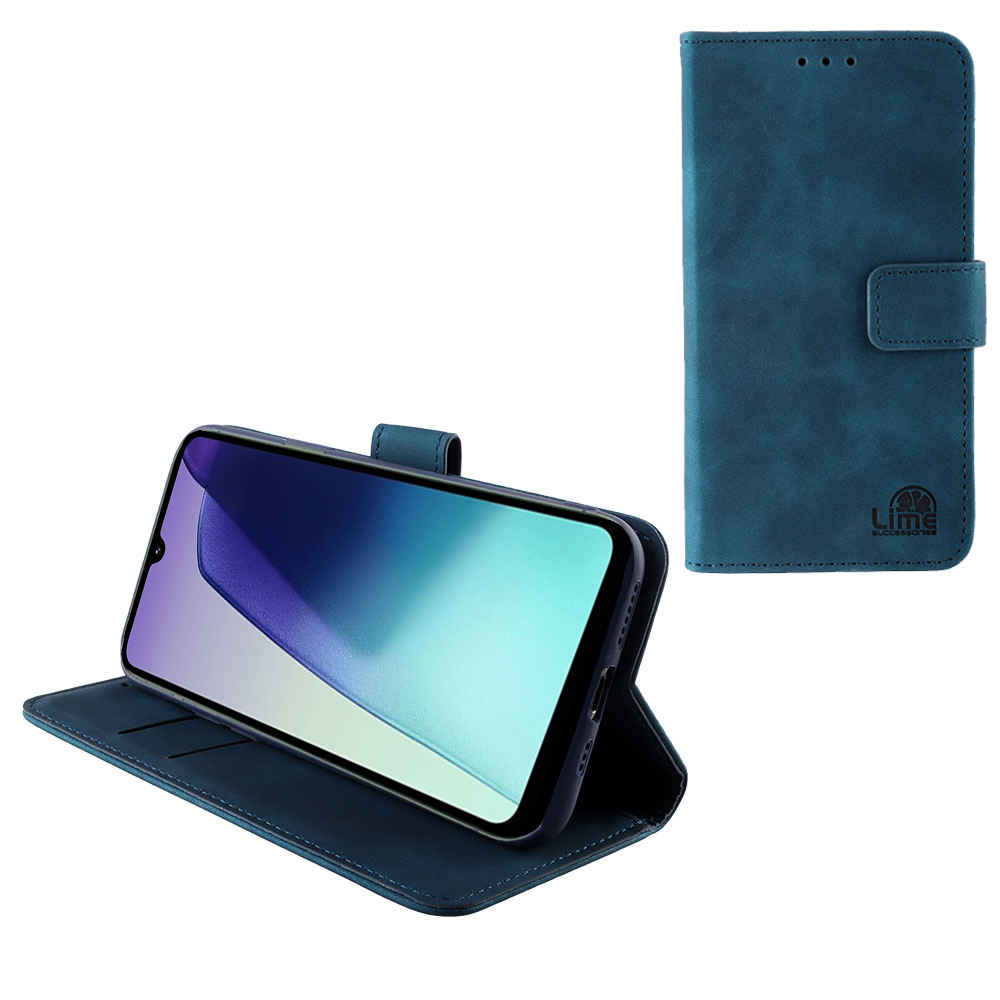 LIME ΘΗΚΗ XIAOMI REDMI 14C 4G/POCO C75 4G 6.88" ESSENTIAL MAGNET BOOK STAND CLIP DARK BLUE