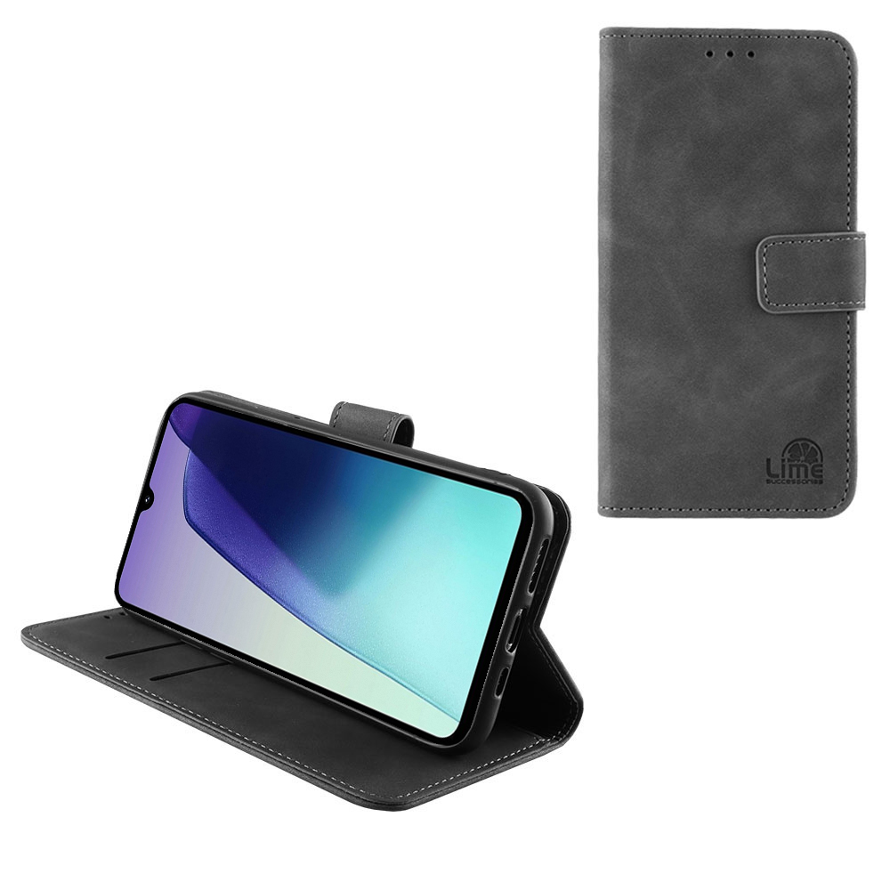 LIME ΘΗΚΗ XIAOMI REDMI 14C 4G/POCO C75 4G 6.88" ESSENTIAL MAGNET BOOK STAND CLIP GREY