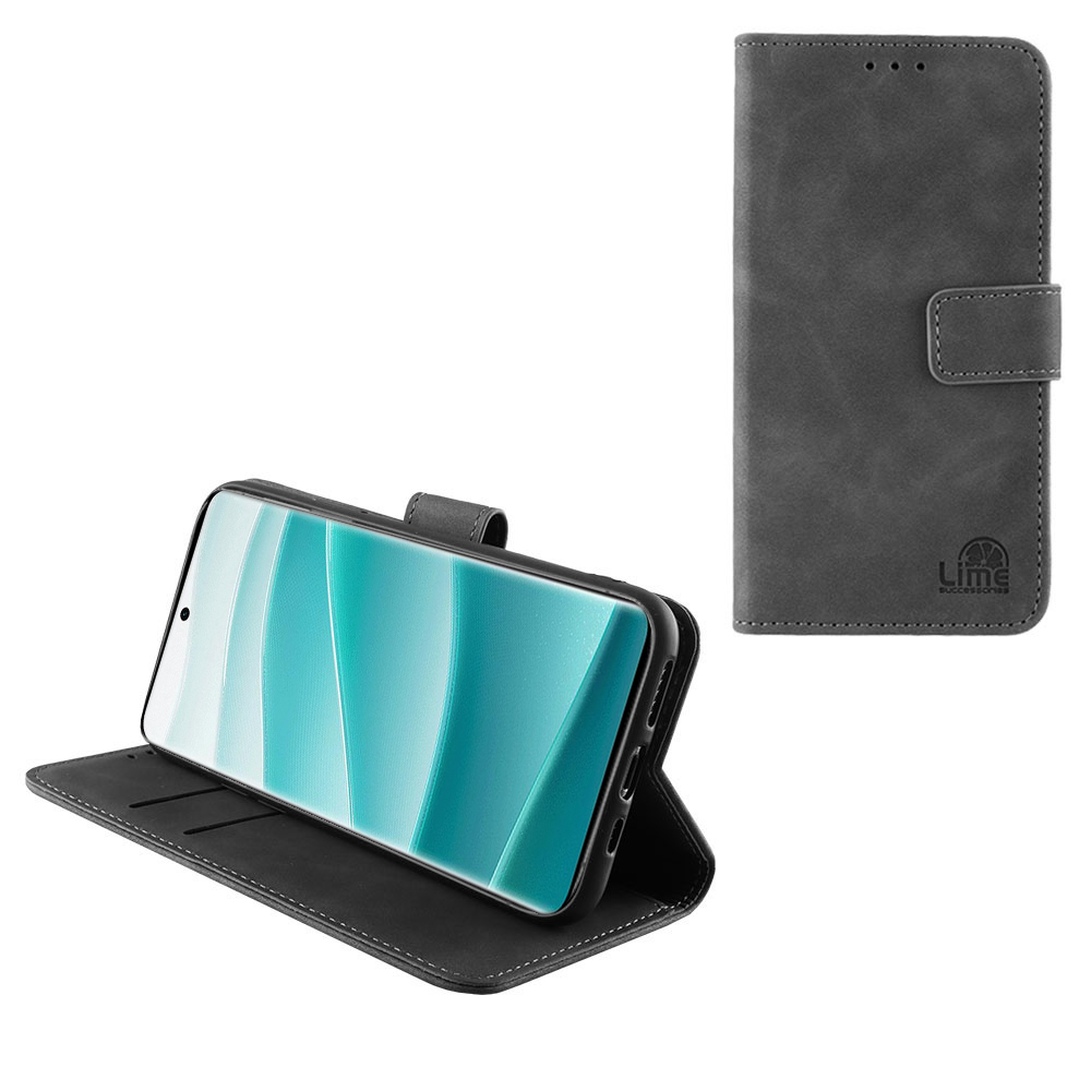 LIME ΘΗΚΗ XIAOMI REDMI NOTE 14 PRO 5G 6.67" ESSENTIAL MAGNET BOOK CLIP STAND GREY