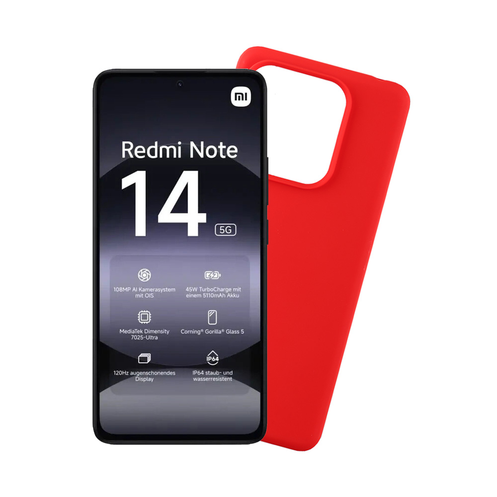 VOLTE-TEL ΘΗΚΗ XIAOMI REDMI NOTE 14 5G 6.67" SILICON TPU CAMERA GUARD RED