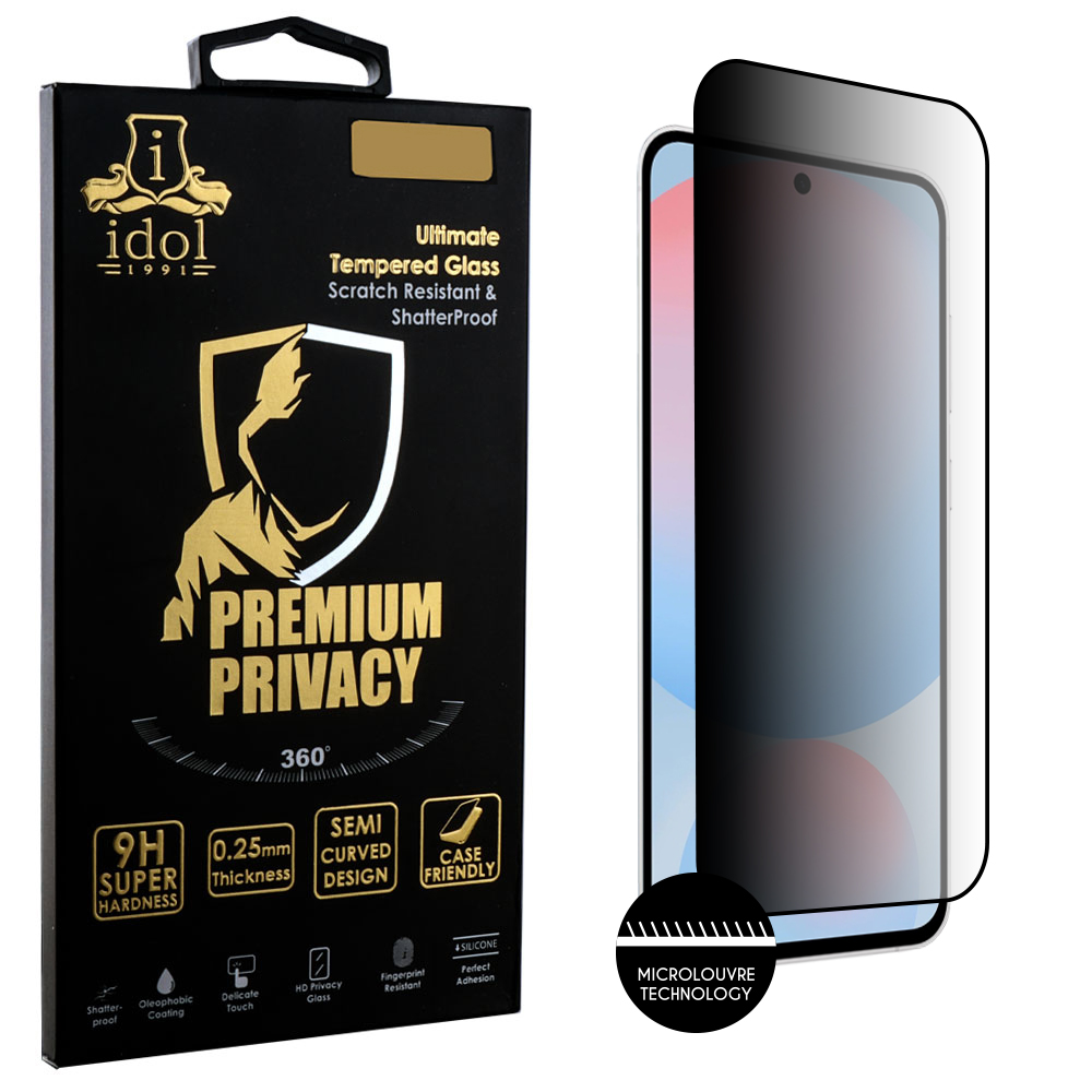 IDOL 1991 TEMPERED GLASS SAMSUNG A56 5G A566 6.7" 9H 0.25mm PREMIUM PRIVACY ANTISPY SEMI CURVED FULL GLUE BLACK