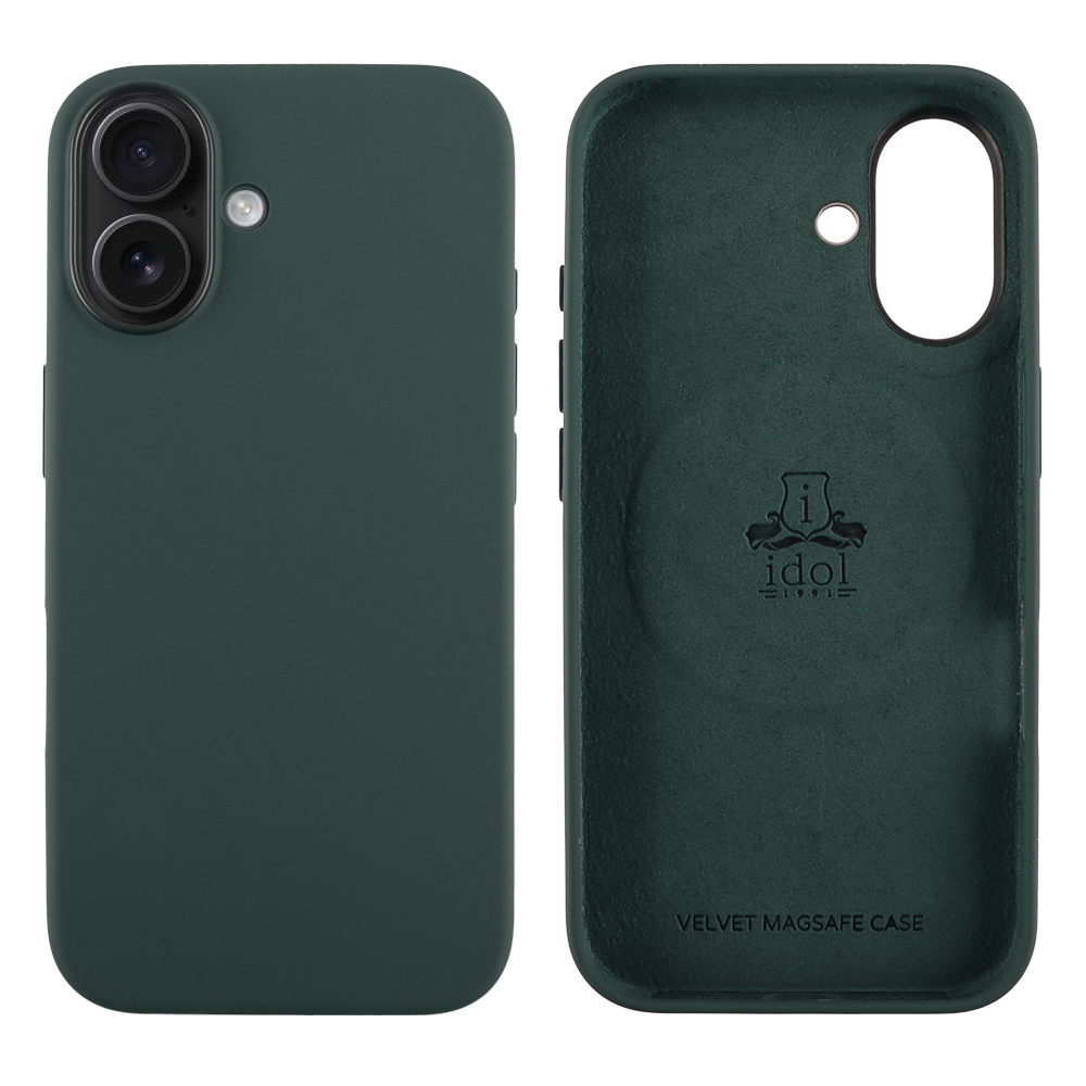 IDOL 1991 ΘΗΚΗ IPHONE 16 6.1" VELVET MAGSAFE TPU CAMERA GUARD LAKE GREEN