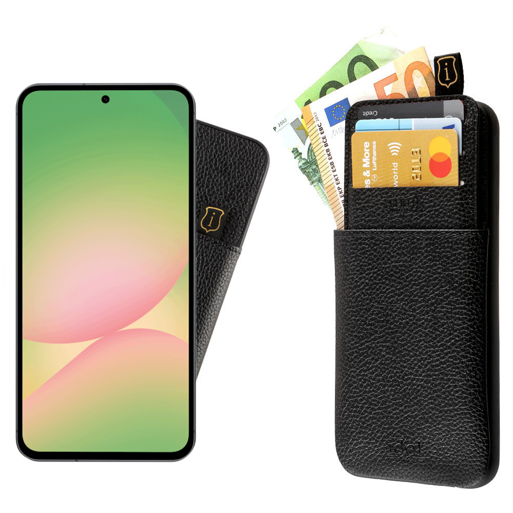 IDOL 1991 ΘΗΚΗ SAMSUNG A56 5G A566 6.64" ANTI-RFID LEATHER SMART WALLET CAMERA GUARD BLACK