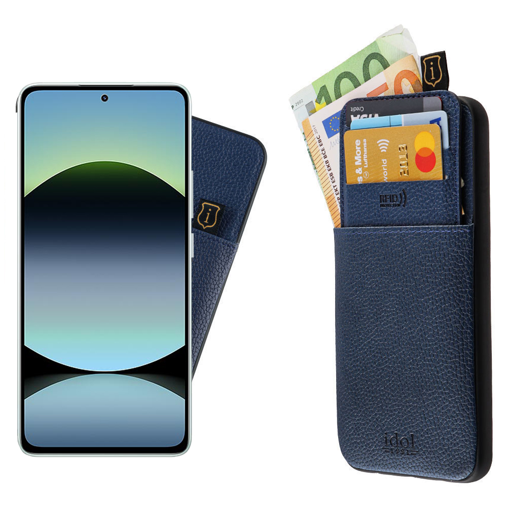 IDOL 1991 ΘΗΚΗ XIAOMI REDMI NOTE 14 5G 6.67" ANTI-RFID LEATHER SMART WALLET CAMERA GUARD BLUE