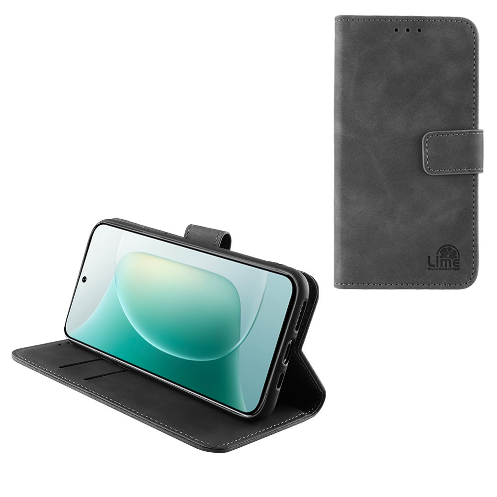 LIME ΘΗΚΗ HONOR 300 PRO/300 ULTRA 5G 6.78" ESSENTIAL MAGNET BOOK STAND CLIP GREY