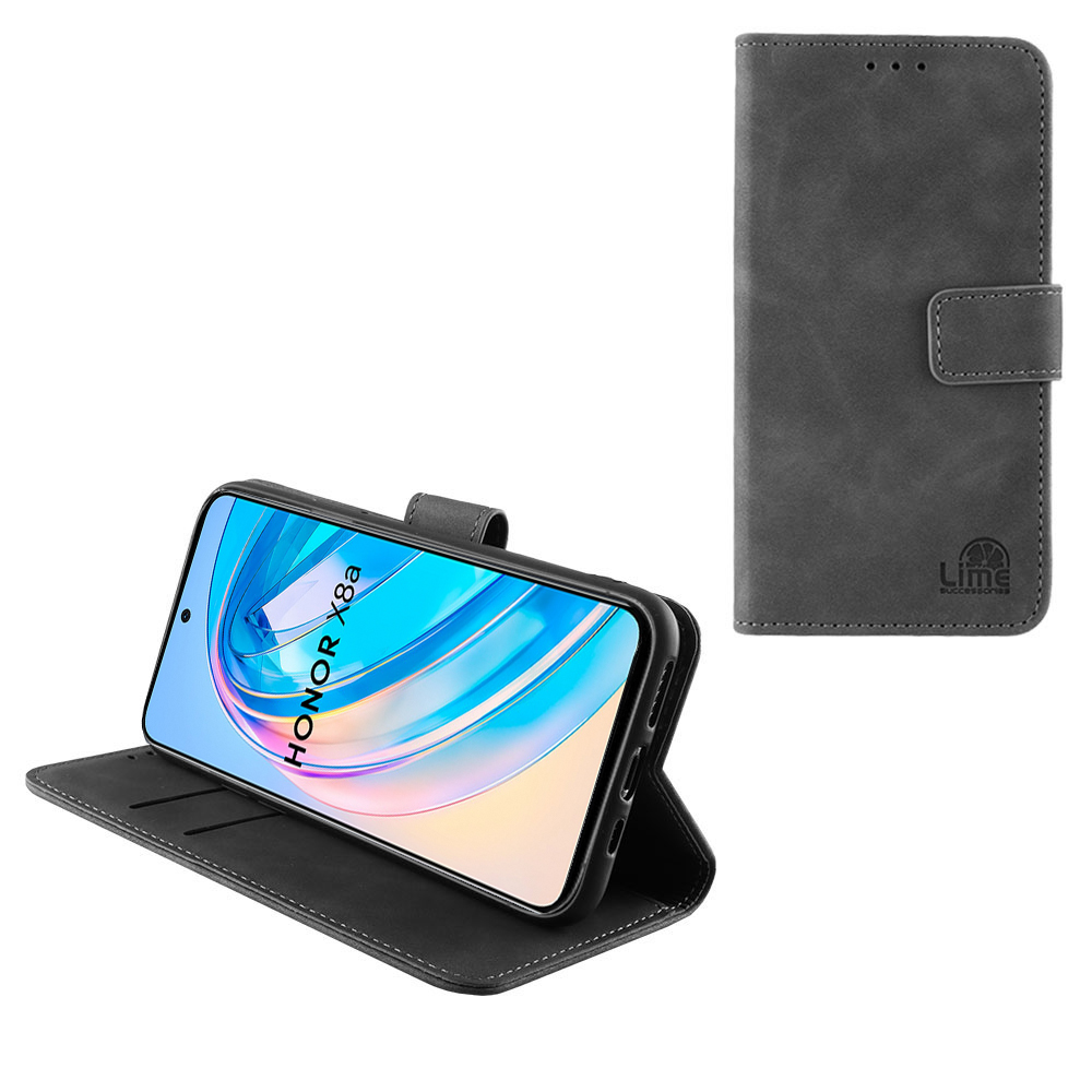 LIME ΘΗΚΗ HONOR X8A 6.7" ESSENTIAL MAGNET BOOK STAND CLIP GREY