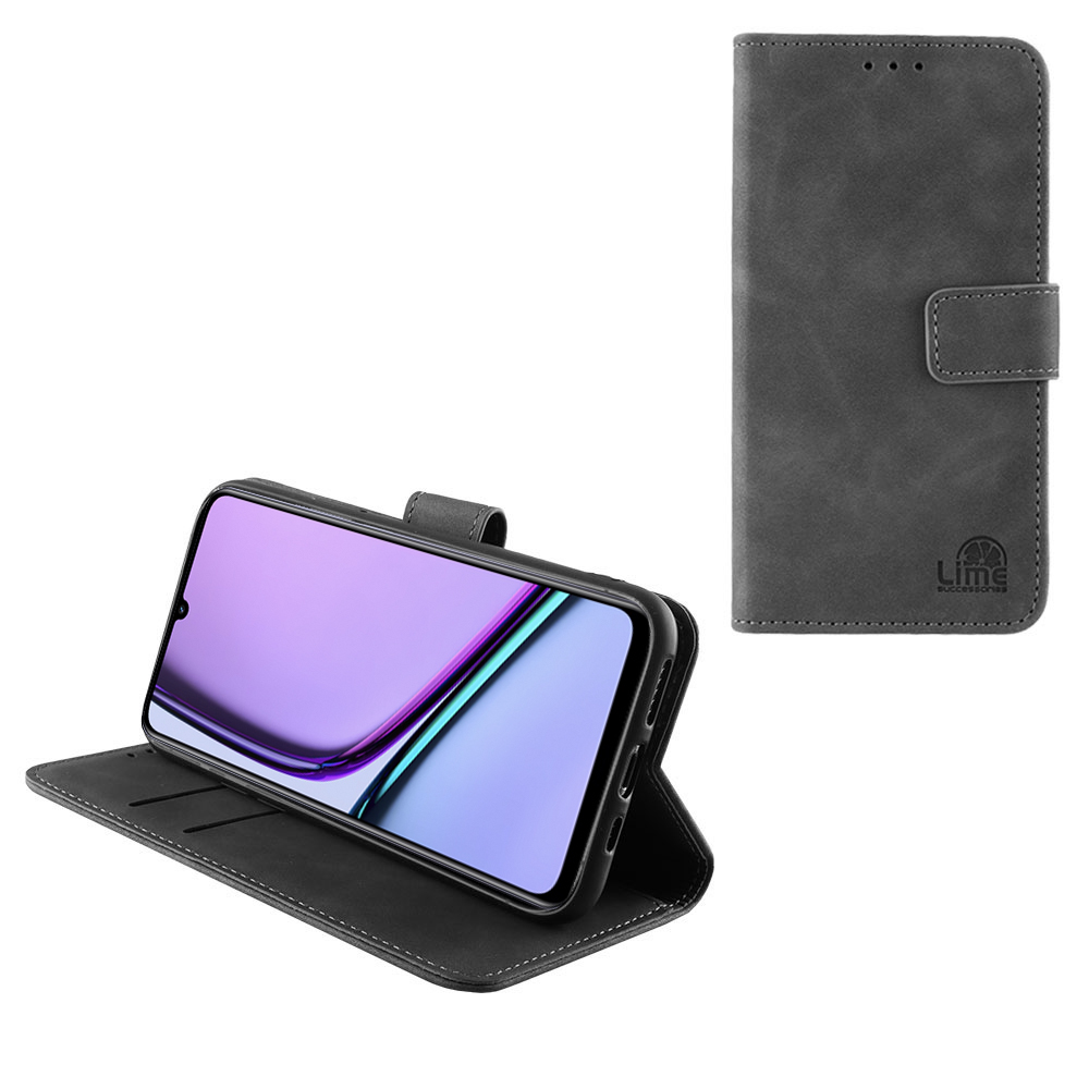 LIME ΘΗΚΗ REALME NOTE 60 6.74" ESSENTIAL MAGNET BOOK STAND CLIP GREY