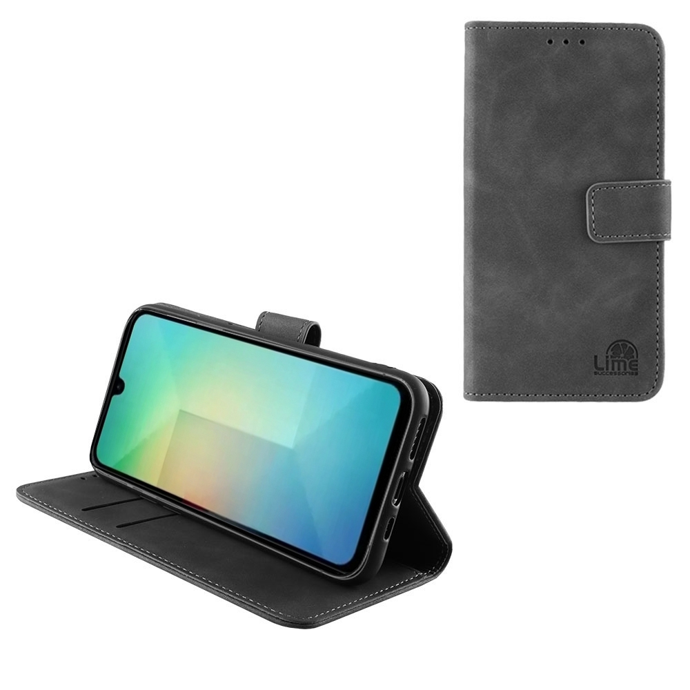 LIME ΘΗΚΗ SAMSUNG A26 5G A266 6.7" ESSENTIAL MAGNET BOOK STAND CLIP GREY