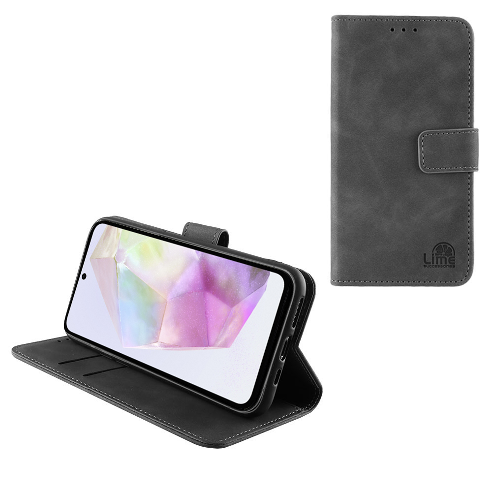 LIME ΘΗΚΗ SAMSUNG A36 5G A366 6.64" ESSENTIAL MAGNET BOOK STAND CLIP GREY