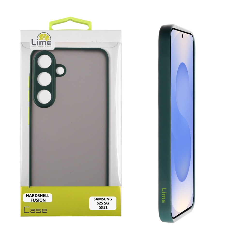 LIME ΘΗΚΗ SAMSUNG S25 5G S931 6.2" HARDSHELL FUSION FULL CAMERA PROTECTION GREEN WITH YELLOW KEYS