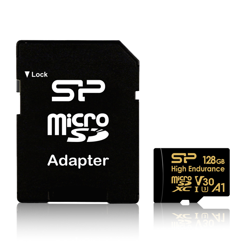 SILICON POWER micro SDHC 128GB CLASS 10 UHS-1 U3 A1 V30 HIGH ENDURANCE R100/W80 MB/S + SD ADAPTOR SP128GBSTXDV3V1HSP