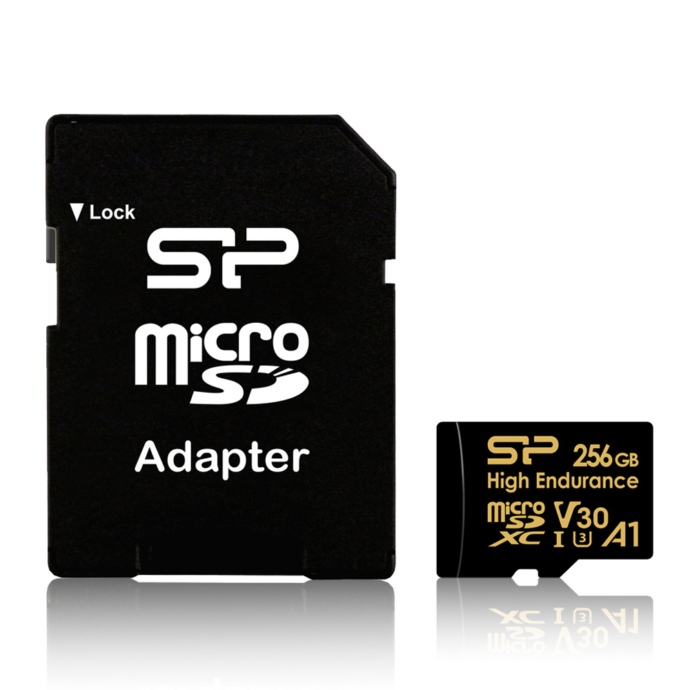 SILICON POWER micro SDHC 256GB CLASS 10 UHS-1 U3 A1 V30 HIGH ENDURANCE R100/W80 MB/S + SD ADAPTOR SP256GBSTXDV3V1HSP