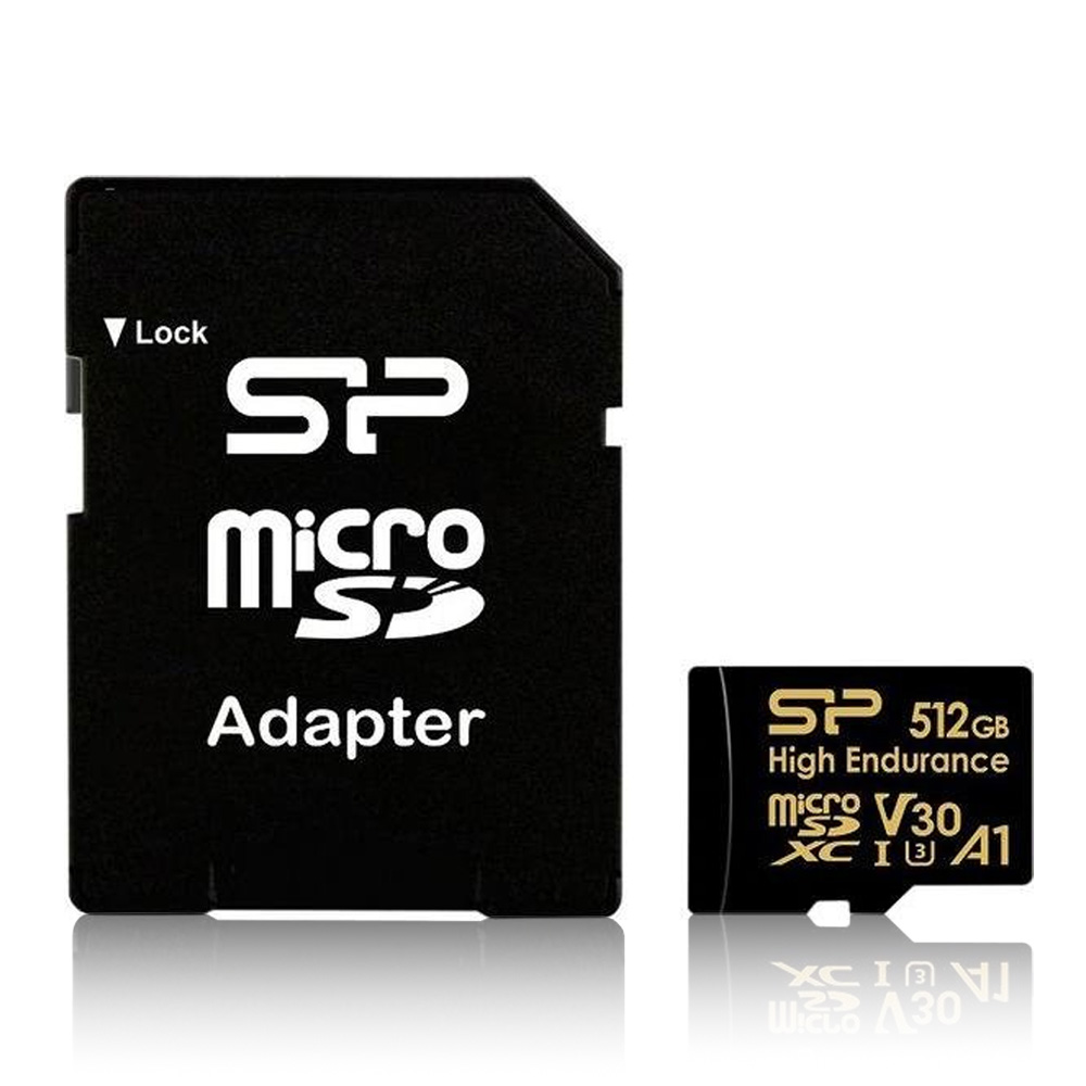 SILICON POWER micro SDHC 512GB CLASS 10 UHS-1 U3 A1 V30 HIGH ENDURANCE R100/W80 MB/S + SD ADAPTOR SP512GBSTXDV3V1HSP