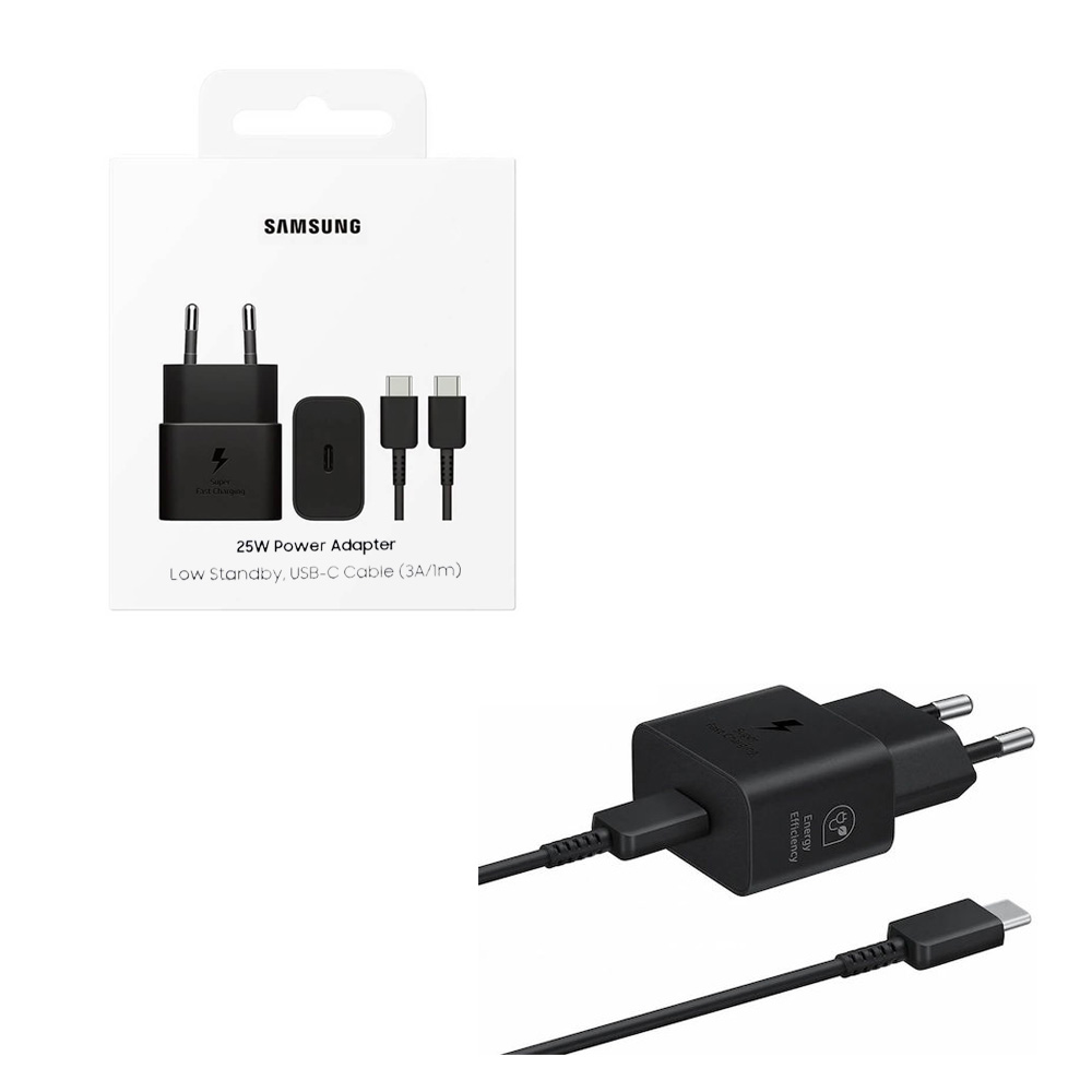 TRAVEL SAMSUNG EP-T2510XBEGEU TYPE C 5V 3A/9V 2.77A/20V 2.25A 25W FAST CHARGE+USB DATA TYPE C TO TYPE C 5A BLACK PACKING OR