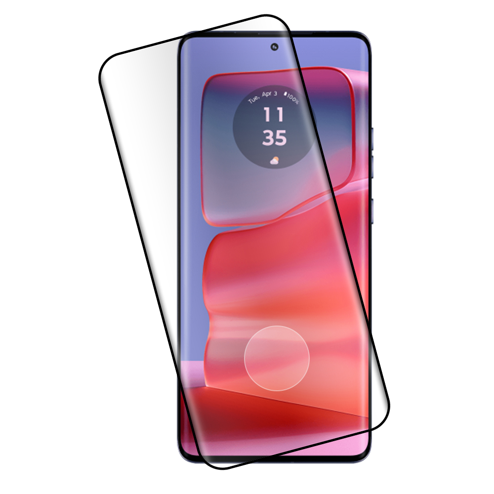 IDOL 1991 TEMPERED GLASS MOTOROLA EDGE 50 PRO 5G 6.7" 9H 0.30mm 3D EDGE GLUE SEMI CURVED FINGER UNLOCK BLACK