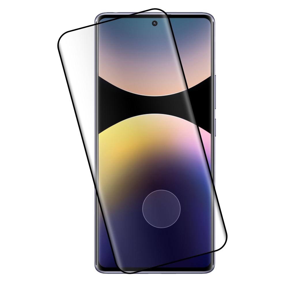 IDOL 1991 TEMPERED GLASS XIAOMI REDMI NOTE 14 PRO 4G 6.67" 9H 0.30mm 3D EDGE GLUE SEMI CURVED FINGER UNLOCK BLACK