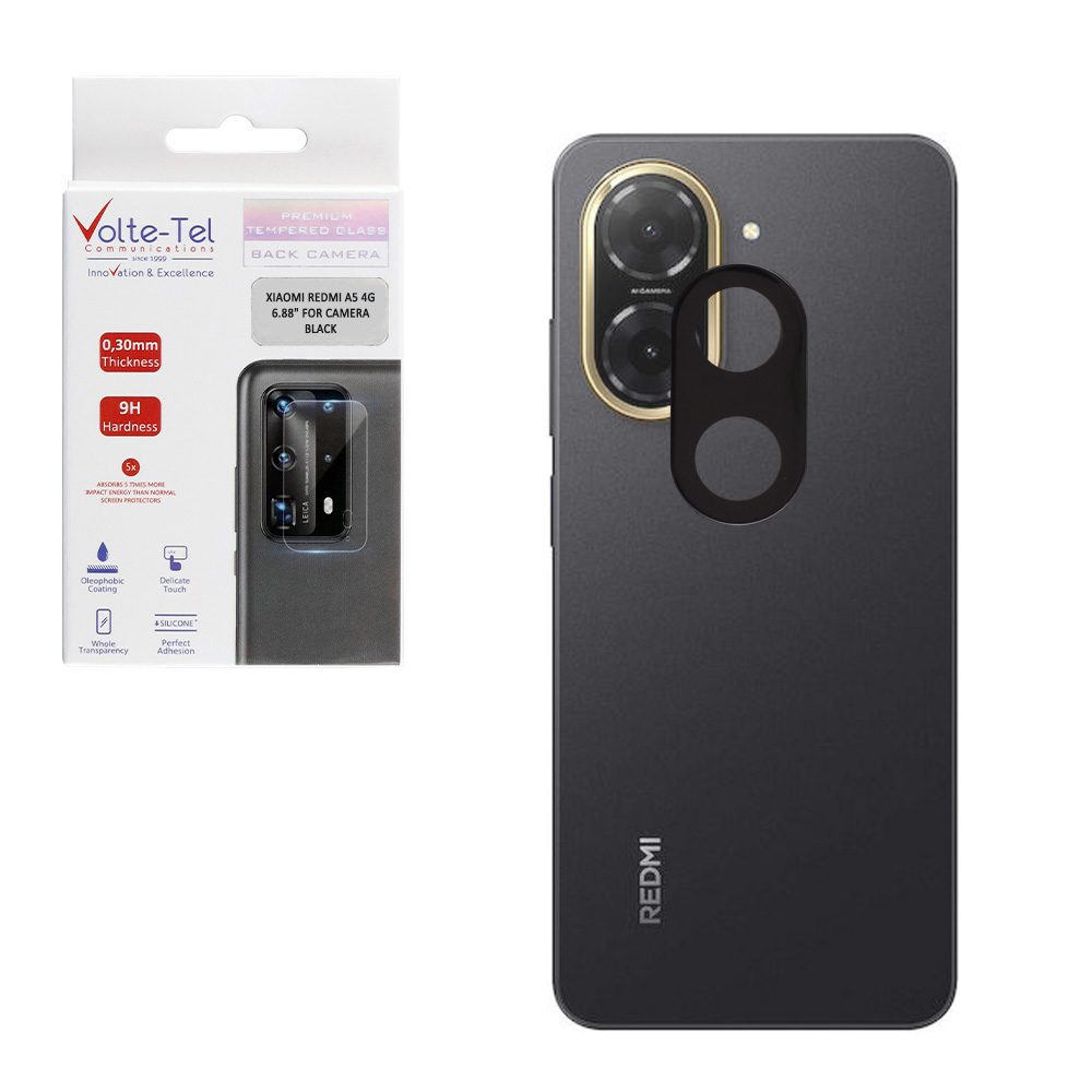 VOLTE-TEL TEMPERED GLASS XIAOMI REDMI A5 4G 6.88" 9H 0.25mm 3D CURVED FOR CAMERA BLACK