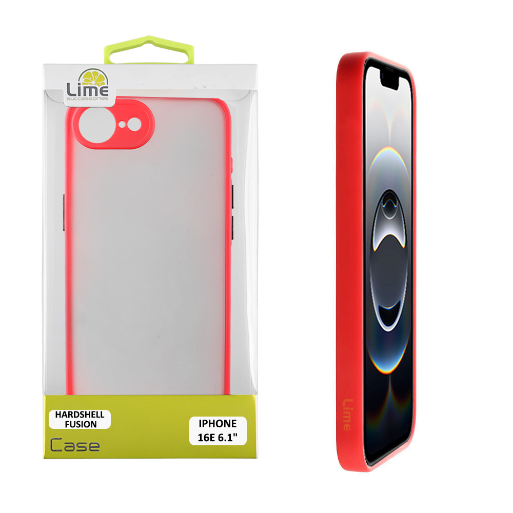 LIME ΘΗΚΗ IPHONE 16E 6.1" HARDSHELL FUSION FULL CAMERA PROTECTION RED WITH BLACK KEYS
