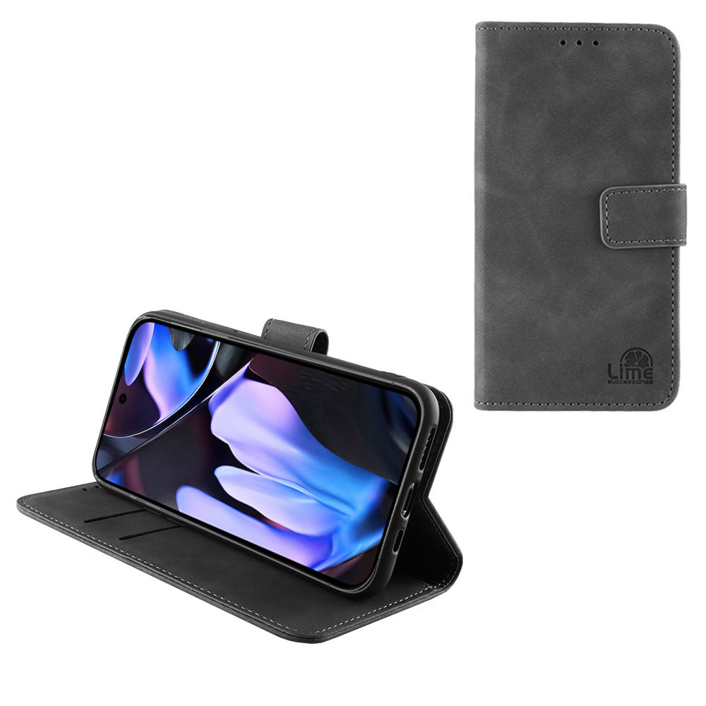LIME ΘΗΚΗ GOOGLE PIXEL 10 PRO XL 5G 6.8" ESSENTIAL MAGNET BOOK STAND CLIP GREY