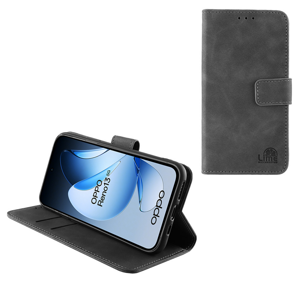 LIME ΘΗΚΗ OPPO RENO13 5G 6.59" ESSENTIAL MAGNET BOOK STAND CLIP GREY