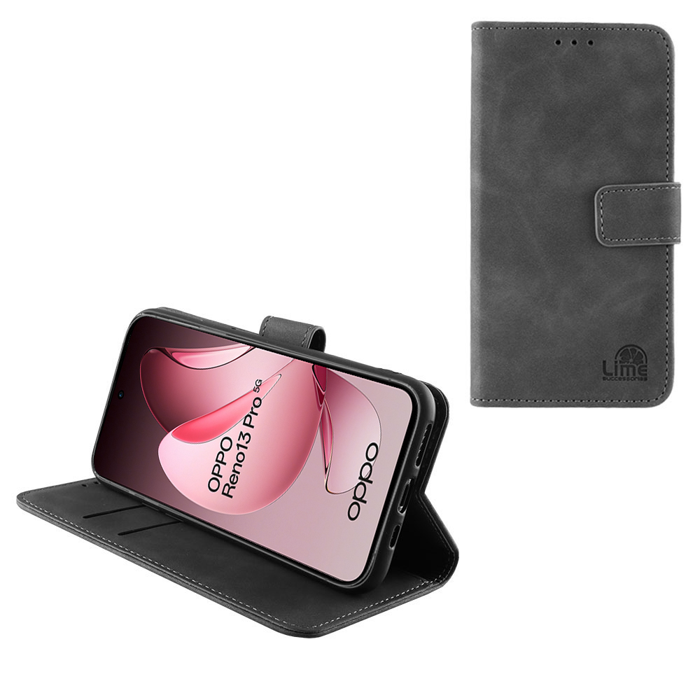 LIME ΘΗΚΗ OPPO RENO13 PRO 5G 6.83" ESSENTIAL MAGNET BOOK STAND CLIP GREY
