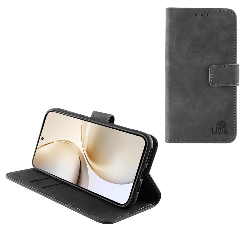 LIME ΘΗΚΗ REALME 14 PRO PLUS 5G 6.83" ESSENTIAL MAGNET BOOK STAND CLIP GREY