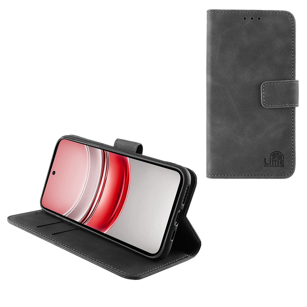 LIME ΘΗΚΗ REALME 14X 6.67" ESSENTIAL MAGNET BOOK STAND CLIP GREY