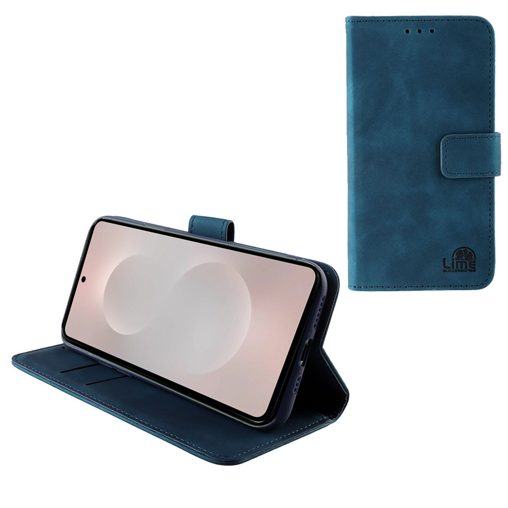 LIME ΘΗΚΗ SAMSUNG S25 EDGE 5G S937 6.66" ESSENTIAL MAGNET BOOK STAND CLIP DARK BLUE