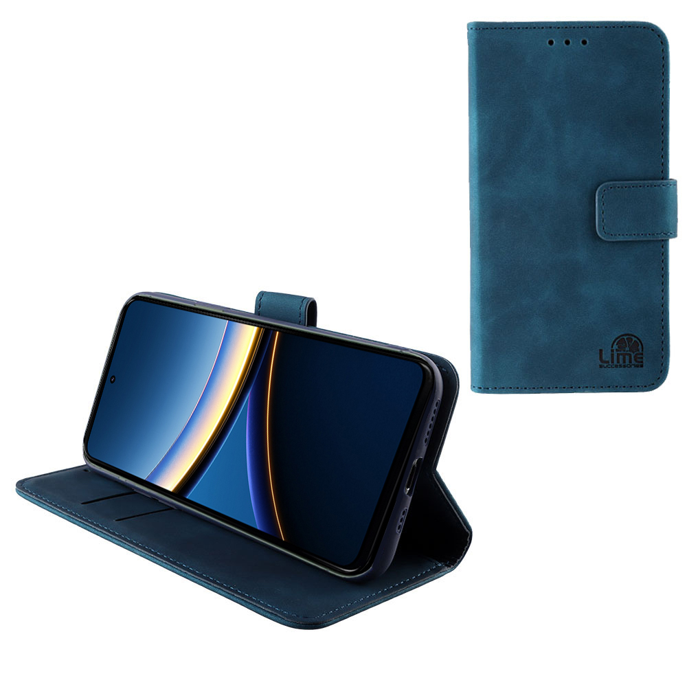 LIME ΘΗΚΗ XIAOMI POCO F7 PRO 6.67" ESSENTIAL MAGNET BOOK STAND CLIP DARK BLUE