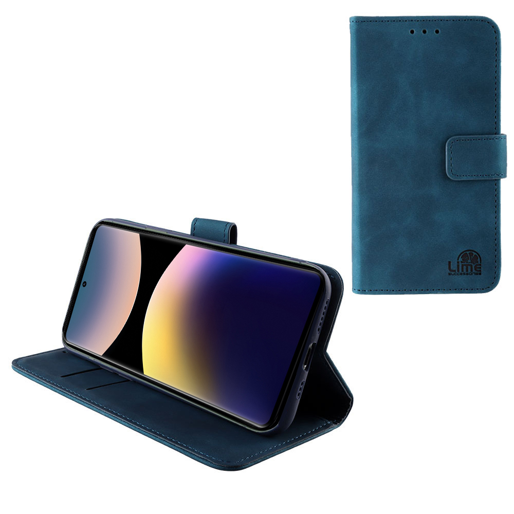 LIME ΘΗΚΗ XIAOMI REDMI NOTE 14 PRO 4G 6.67" ESSENTIAL MAGNET BOOK STAND CLIP DARK BLUE