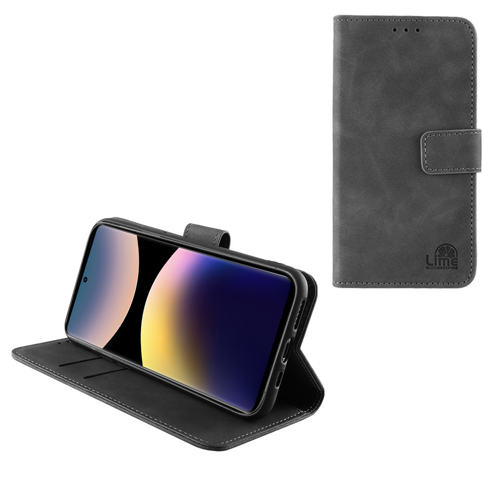 LIME ΘΗΚΗ XIAOMI REDMI NOTE 14 PRO 4G 6.67" ESSENTIAL MAGNET BOOK STAND CLIP GREY