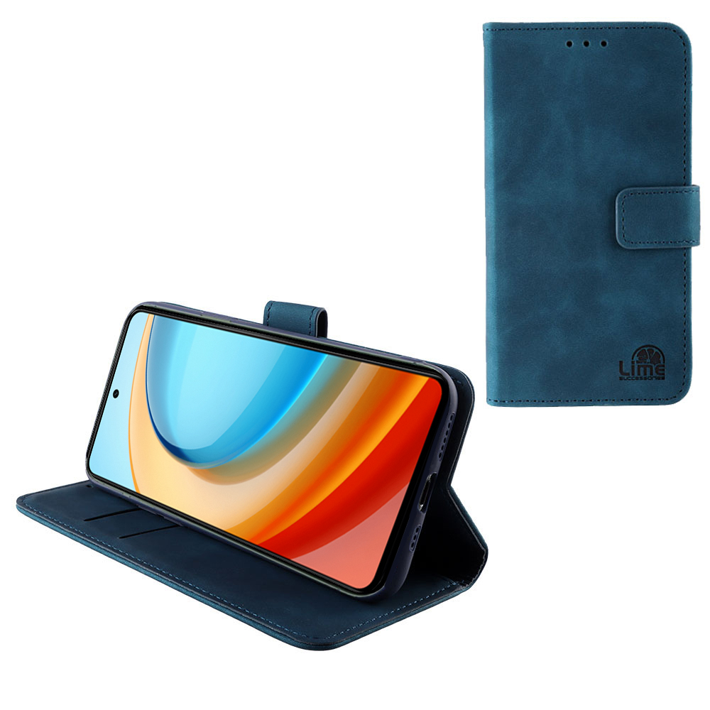 LIME ΘΗΚΗ ZTE BLADE A75 5G 6.6" ESSENTIAL MAGNET BOOK STAND CLIP DARK BLUE
