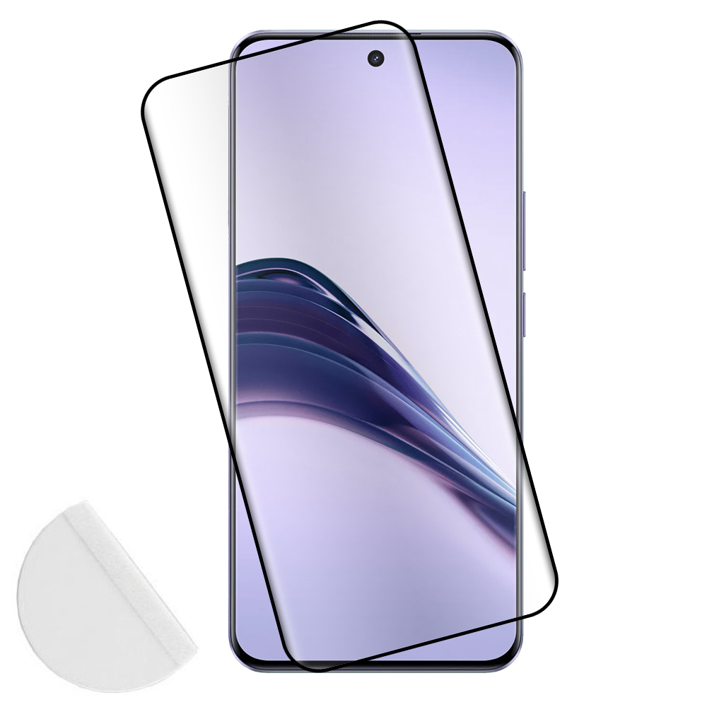 IDOL 1991 TEMPERED GLASS REALME 14 PRO LITE 6.7" 9H 0.30mm 3D FULL GLUE SEMI CURVED FINGER UNLOCK BLACK + SQUEEZY CARD