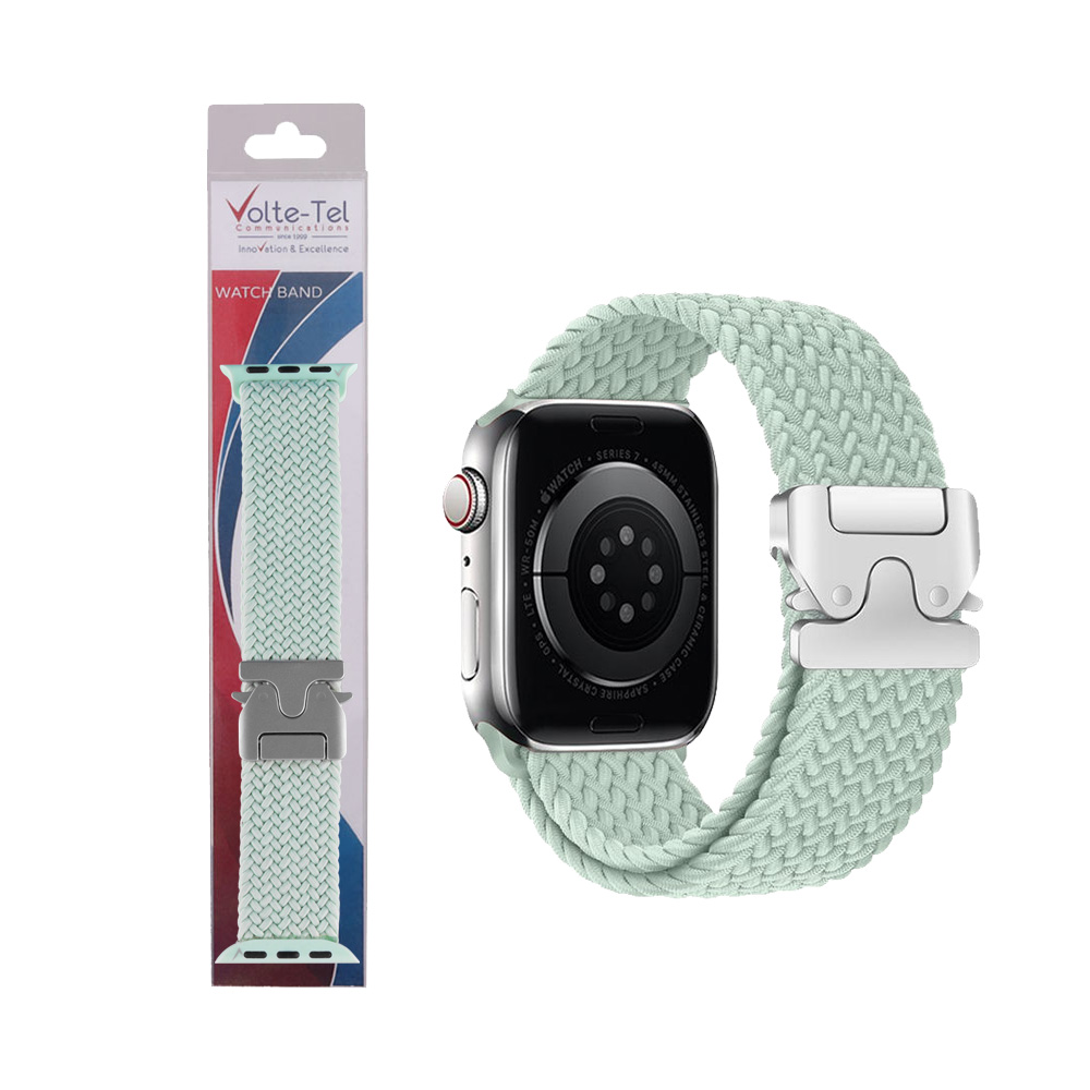 VOLTE-TEL ΛΟΥΡΑΚΙ ΡΟΛΟΓΙΟΥ APPLE WATCH 42/44/45/46/49mm BRAIDED PARACHUTE BUCKLE MINT GREEN VT144