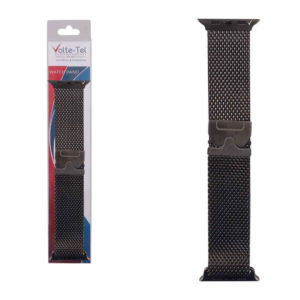 VOLTE-TEL ΛΟΥΡΑΚΙ ΡΟΛΟΓΙΟΥ ΑΝΟΞΕΙΔΩΤΟ ΑΤΣΑΛΙ APPLE WATCH 42/44/45/46/49mm MILANESE PARACHUTE BUCKLE GREY VT145