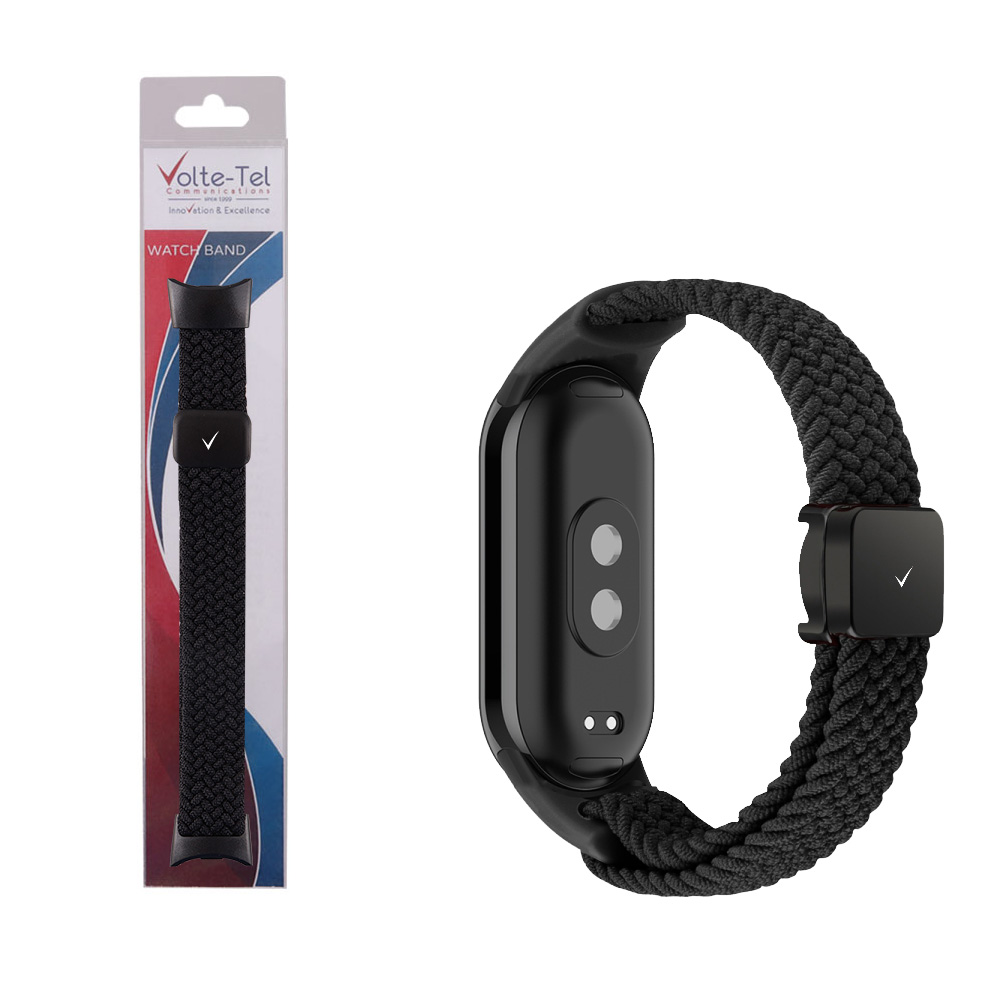 VOLTE-TEL ΛΟΥΡΑΚΙ ΡΟΛΟΓΙΟΥ XIAOMI SMART BAND 8/SMART BAND 9 BRAIDED MAGNETIC BUCKLE BLACK VT148