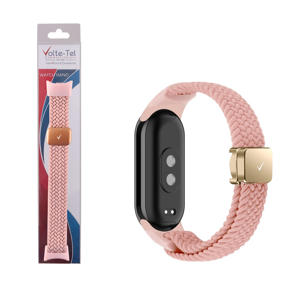 VOLTE-TEL ΛΟΥΡΑΚΙ ΡΟΛΟΓΙΟΥ XIAOMI SMART BAND 8/SMART BAND 9 BRAIDED MAGNETIC BUCKLE PINK VT148