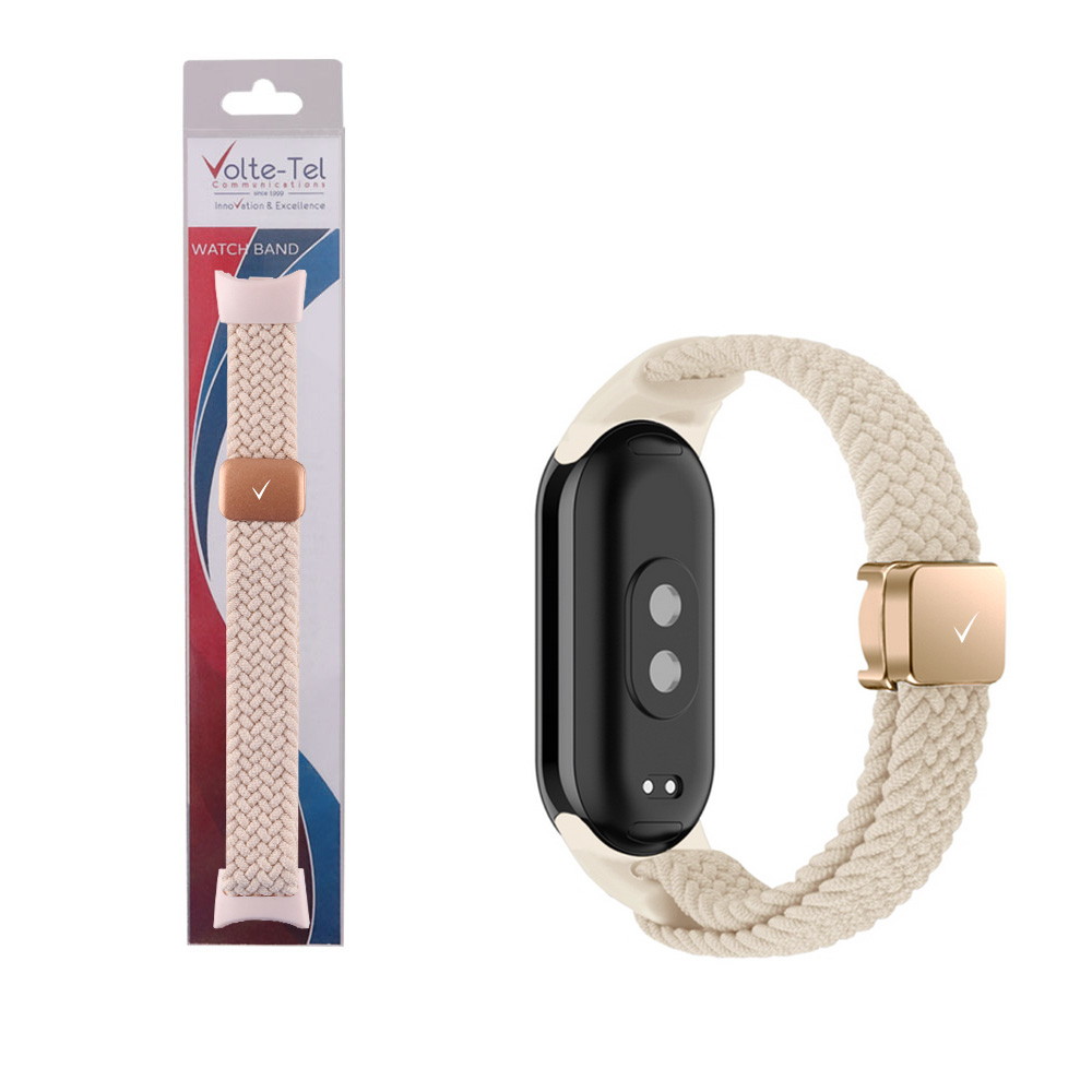 VOLTE-TEL ΛΟΥΡΑΚΙ ΡΟΛΟΓΙΟΥ XIAOMI SMART BAND 8/SMART BAND 9 BRAIDED MAGNETIC BUCKLE WHITE VT148