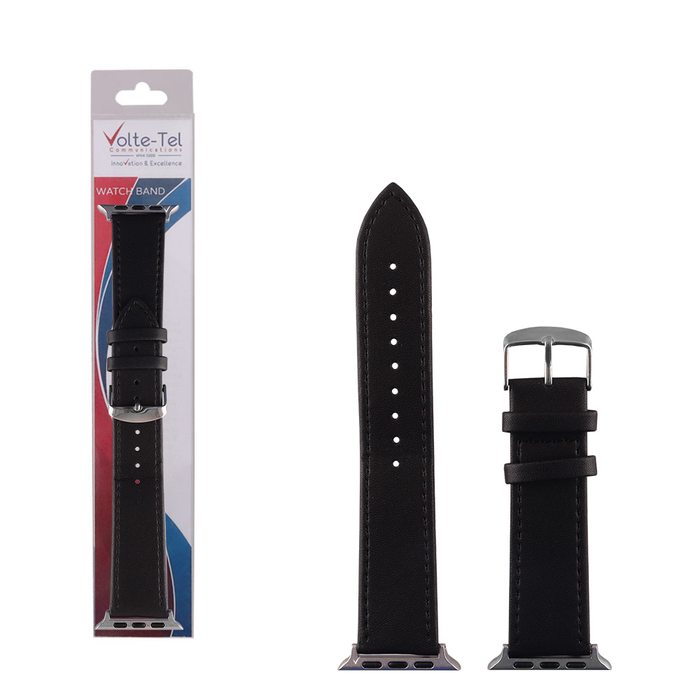 VOLTE-TEL ΛΟΥΡΑΚΙ ΡΟΛΟΓΙΟΥ ΔΕΡΜΑΤΙΝΟ APPLE WATCH 42/44/45/46/49mm BLACK VT149