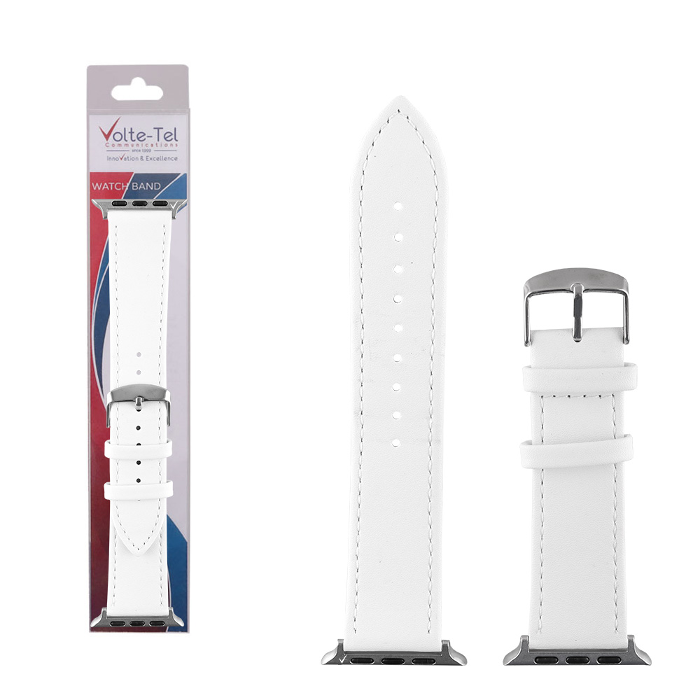 VOLTE-TEL ΛΟΥΡΑΚΙ ΡΟΛΟΓΙΟΥ ΔΕΡΜΑΤΙΝΟ APPLE WATCH 42/44/45/46/49mm WHITE VT149