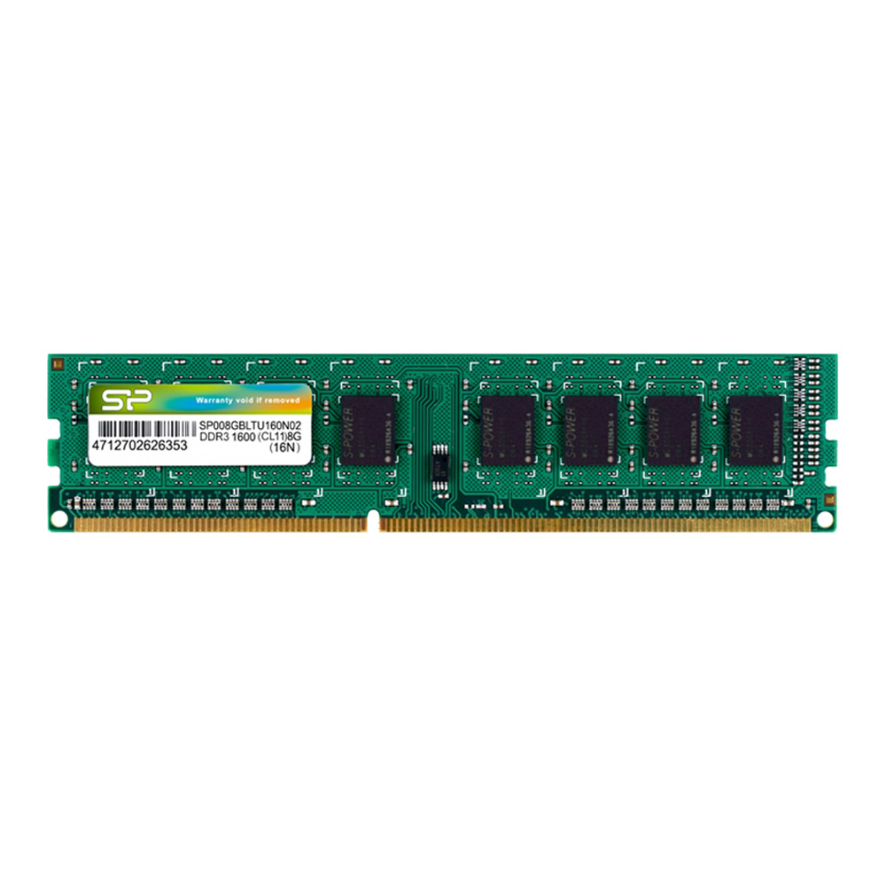 SILICON POWER ΜΝΗΜΗ DDR3 1600 CL11 U-DIMM 1.5V 8GB 512Mx8 SR 1600MHz SP008GBLTU160N02