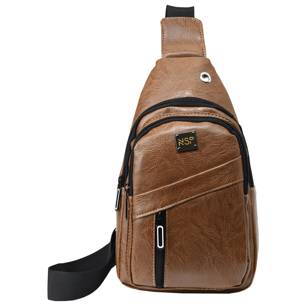 NSP N110 ALMOND ΤΣΑΝΤΑΚΙ CROSSBODY 8.5L ΔΕΡΜΑΤΙΝΟ CAMEL