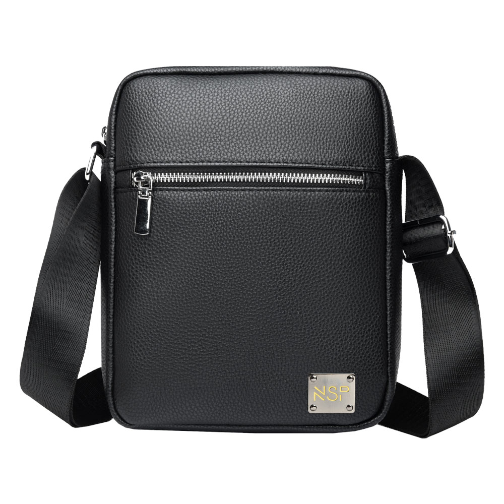 NSP N112 PROFESSIONAL ΤΣΑΝΤΑΚΙ ΩΜΟΥ/ΧΙΑΣΤΙ 5.5L ΔΕΡΜΑΤΙΝΟ BLACK