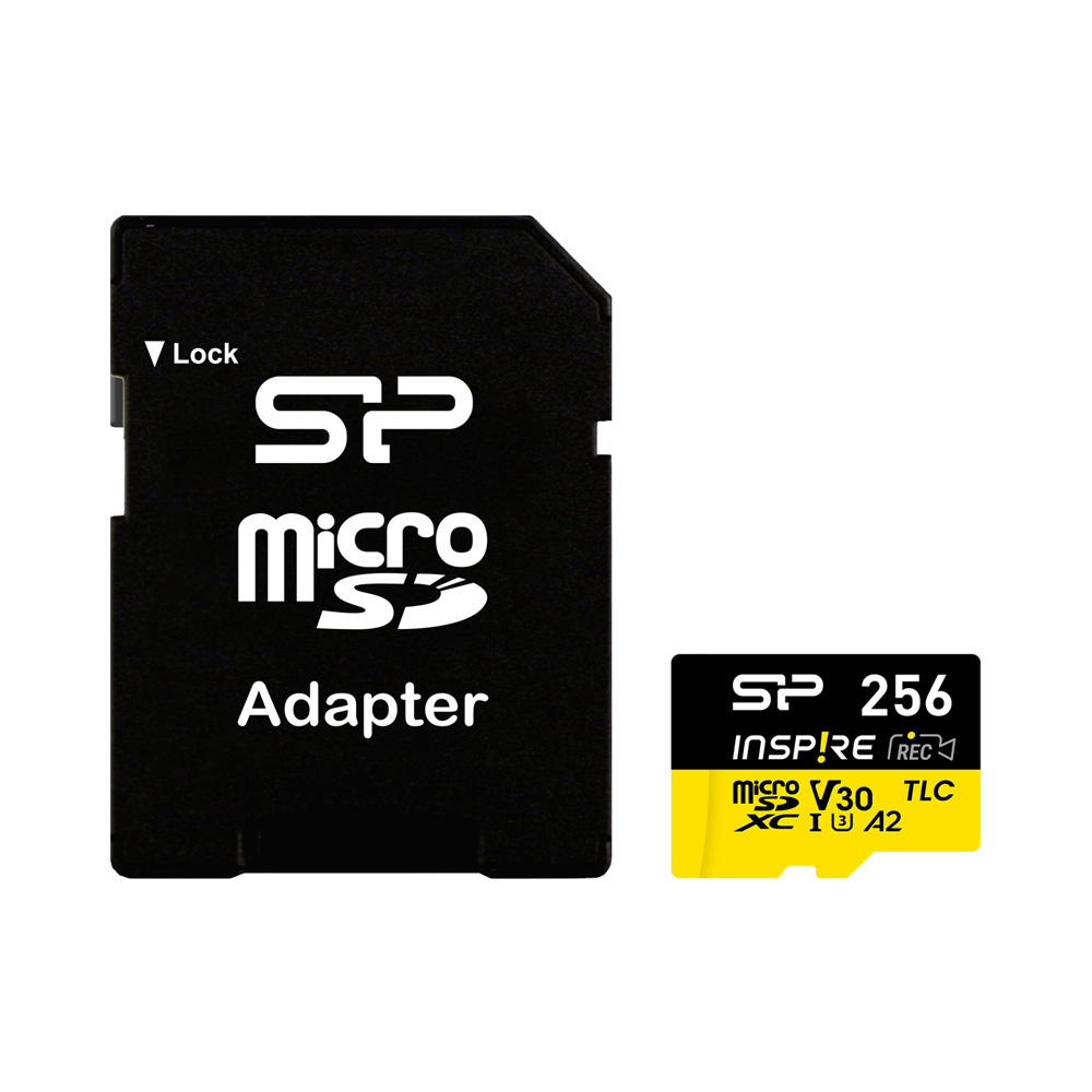 SILICON POWER micro SDXC 256GB CLASS 10 UHS-I U3 A2 V30 INSPIRE DDR200/WA R170/W150 MB/S + SD ADAPTOR SP256GBSTXLA2V1NSP