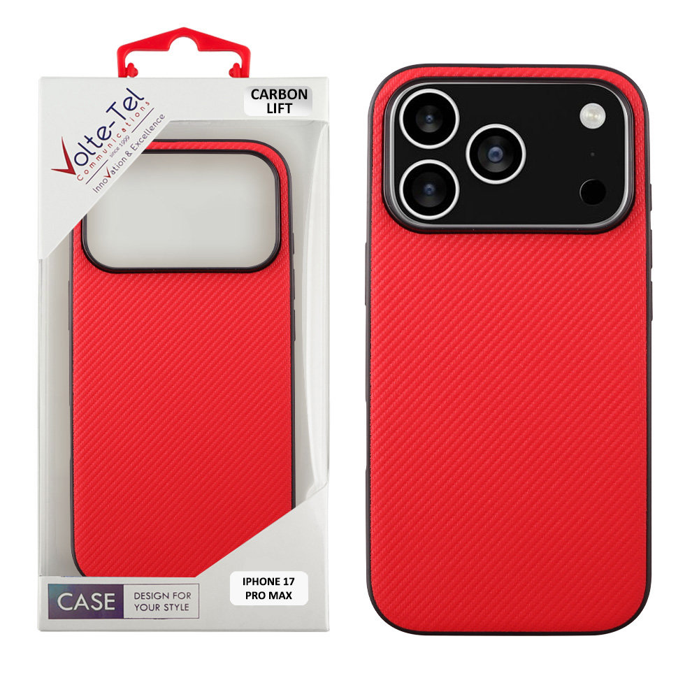 VOLTE-TEL ΘΗΚΗ IPHONE 17 PRO MAX 6.9" CARBON LIFT CAMERA GUARD PROTECTION RED