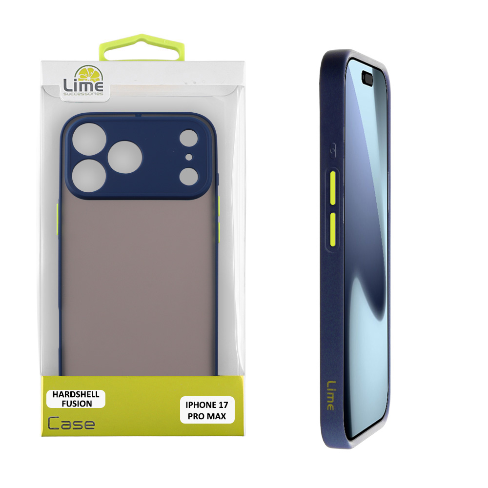 LIME ΘΗΚΗ IPHONE 17 PRO MAX 6.9" HARDSHELL FUSION FULL CAMERA PROTECTION BLUE WITH YELLOW KEYS