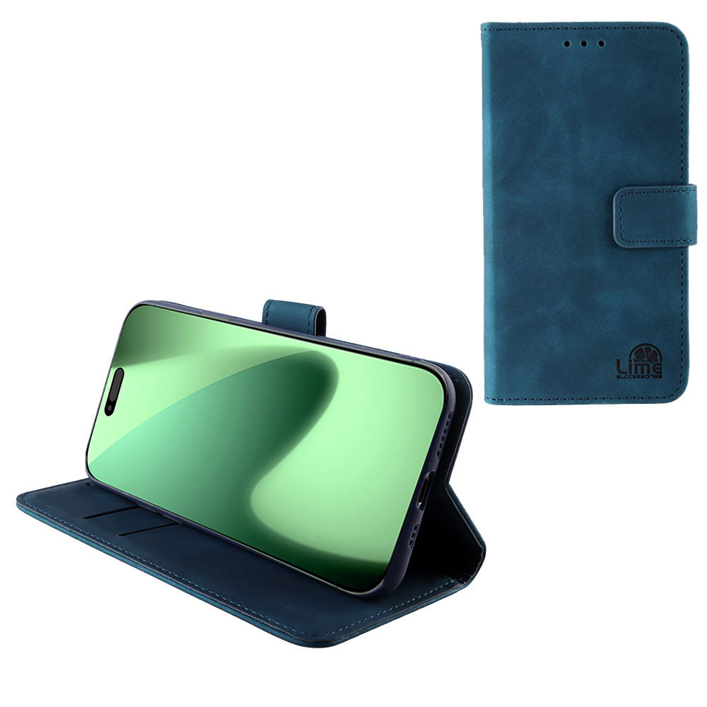 LIME ΘΗΚΗ IPHONE 17 PRO 6.3" ESSENTIAL MAGNET BOOK STAND CLIP DARK BLUE
