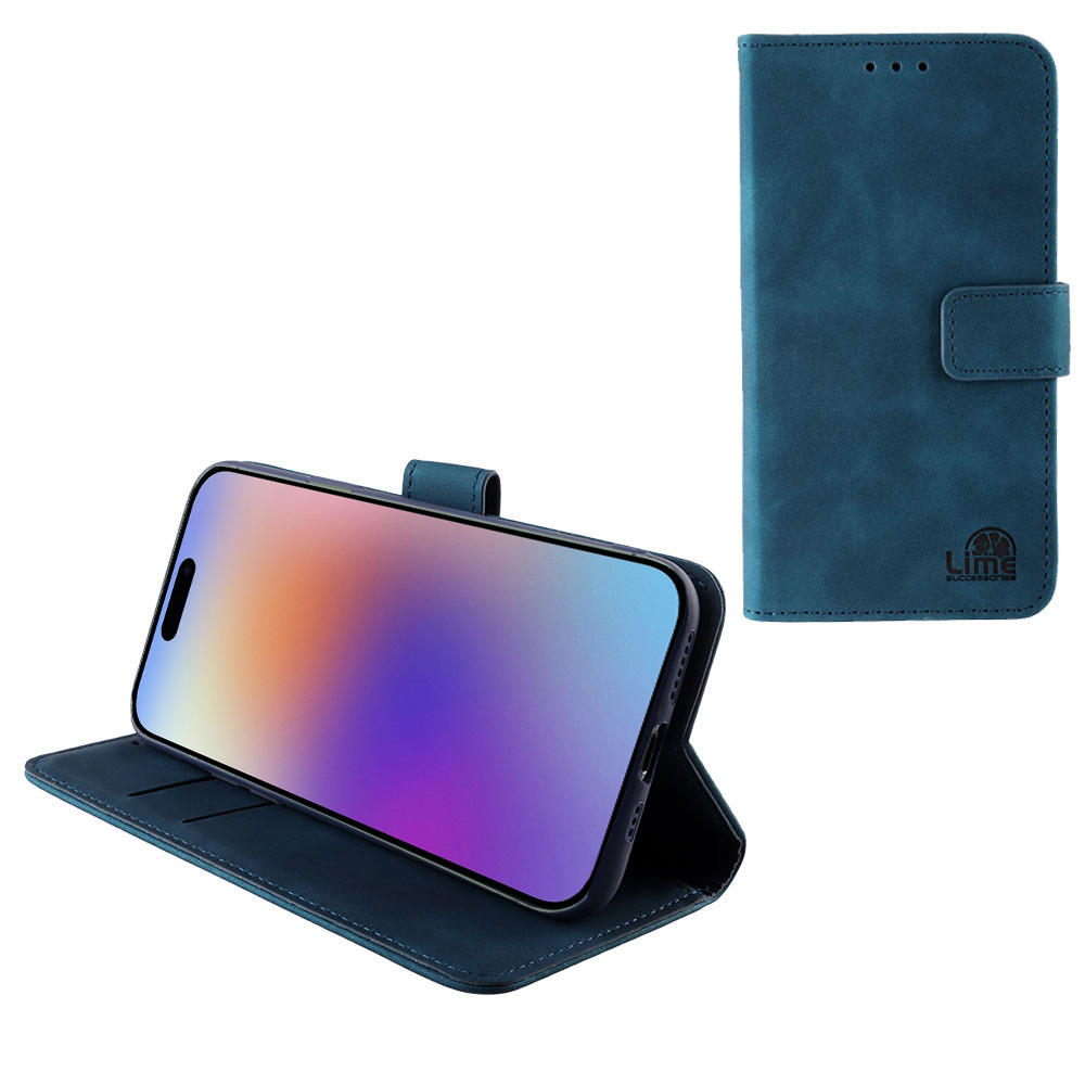 LIME ΘΗΚΗ IPHONE 17 6.3" ESSENTIAL MAGNET BOOK STAND CLIP DARK BLUE